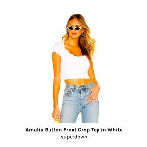 Revolve superdown white crop top